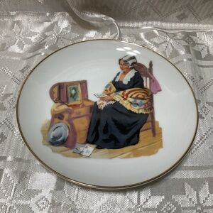 Museum Collections Decorative Plate with Woman Illustration 1987 Vintage